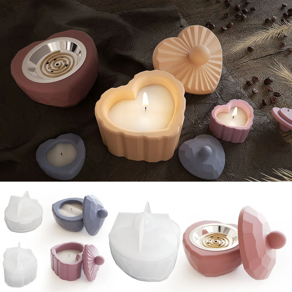 Ceramic Candle Vessel - Strip Love Shape Candlestick Molds Candle