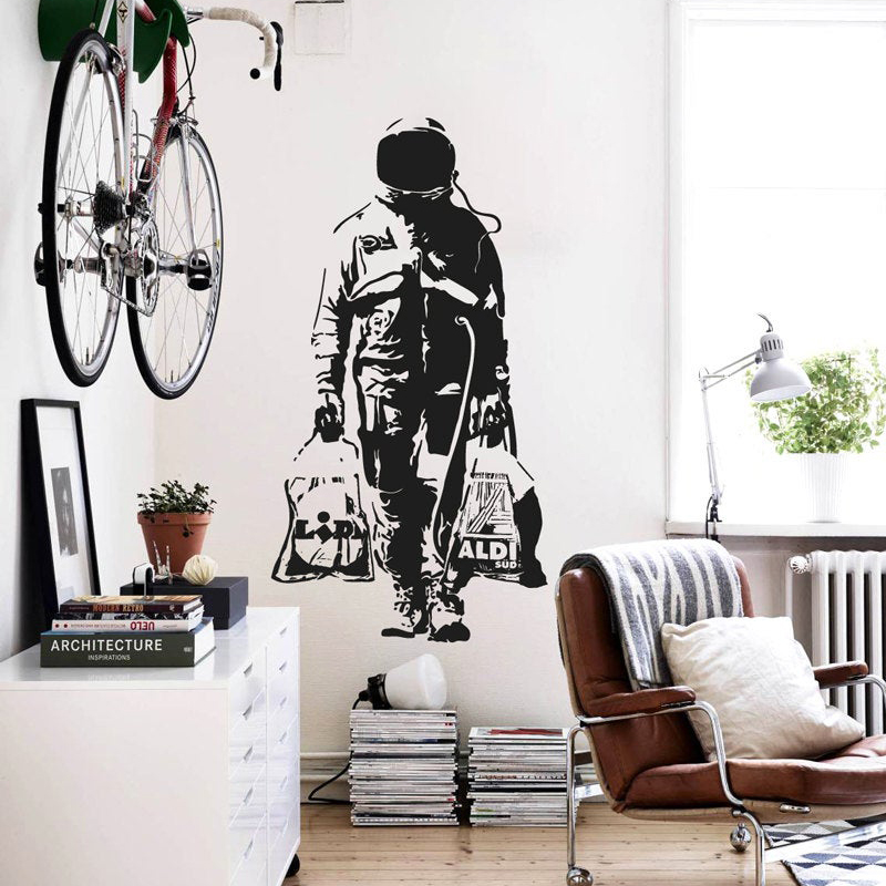 Interior Design Layout - Wall Decal BANKSY ASTRONAUT Street Art