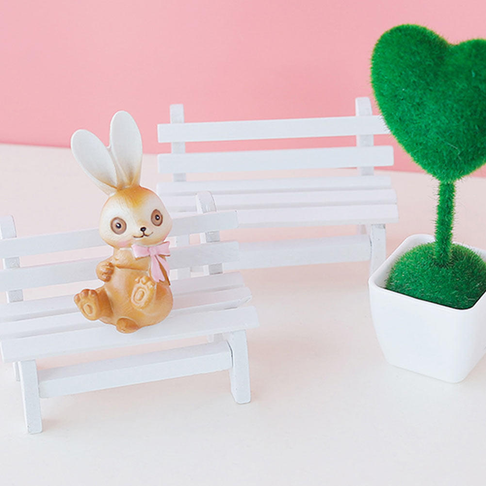 Interior Design Of Cafe - 6Pcs Wooden Mini Bench Ornament for