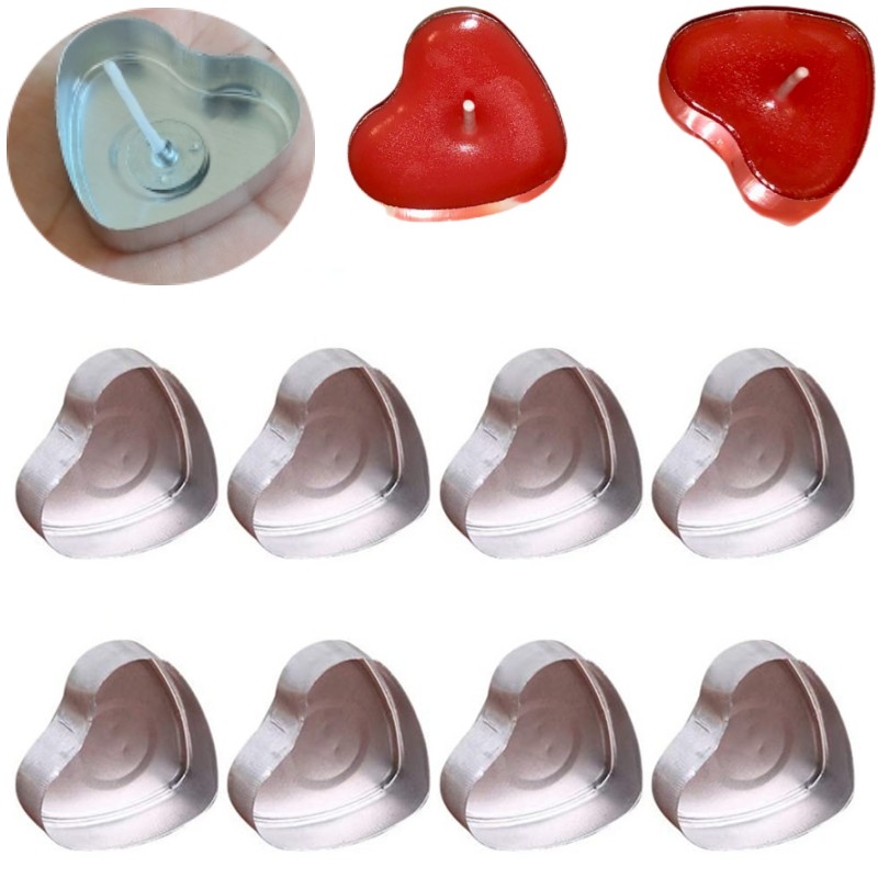 100 Sets Heart shaped Empty Al - مراجعة Ceramic Candle Vessel وسعره