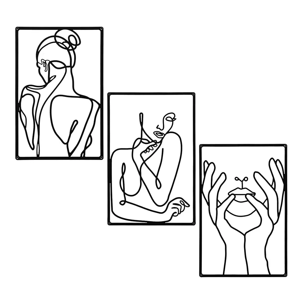 3pcs Stunning Line Drawing Dec - مراجعة Interior Design Home وسعره