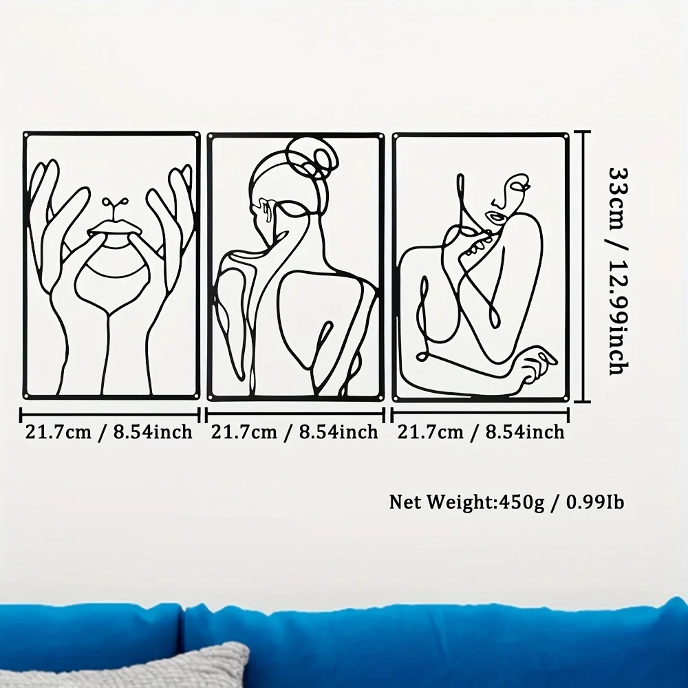 3pcs Stunning Line Drawing Dec - مراجعة Interior Design Home وسعره