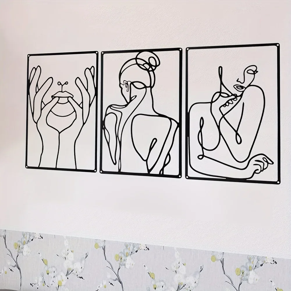 3pcs Stunning Line Drawing Dec - مراجعة Interior Design Home وسعره