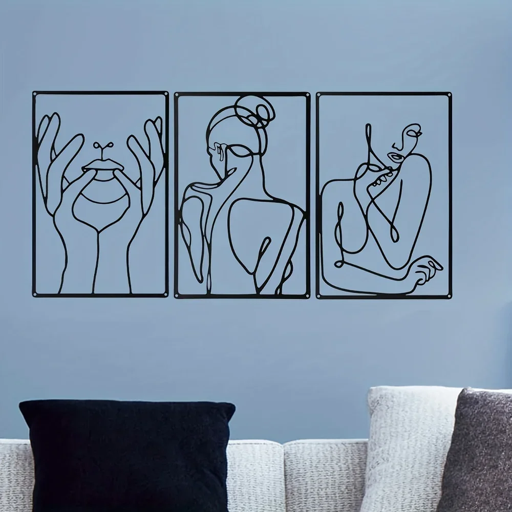 3pcs Stunning Line Drawing Dec - مراجعة Interior Design Home وسعره
