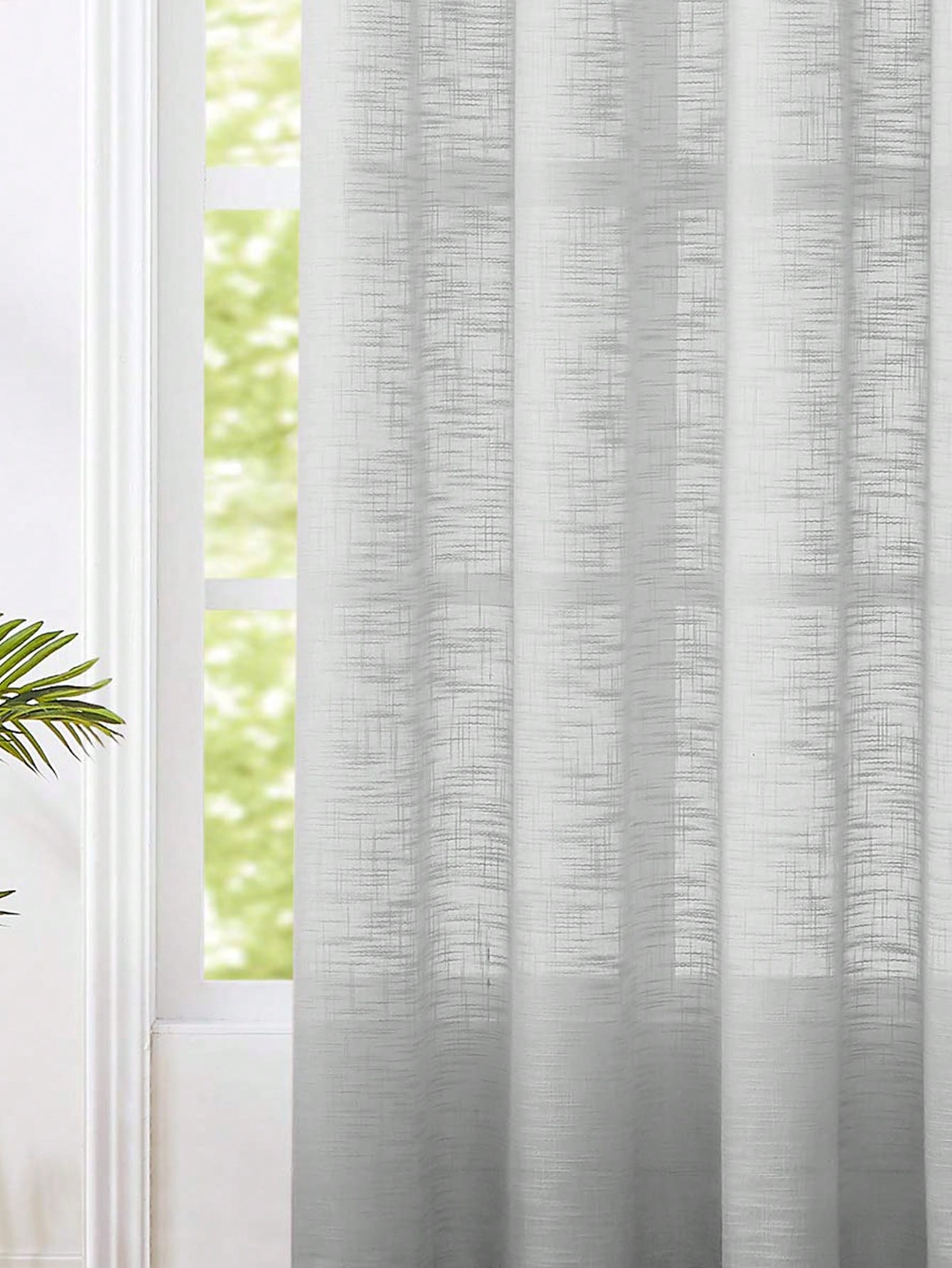 Grey Polyester Linen Texture S - مراجعة Linen Curtain Eyelet وسعره