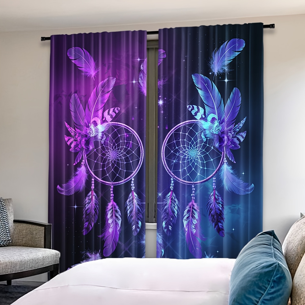 Purple Dreamcatcher Curtains F - مراجعة Interior Design Of Cafe وسعره