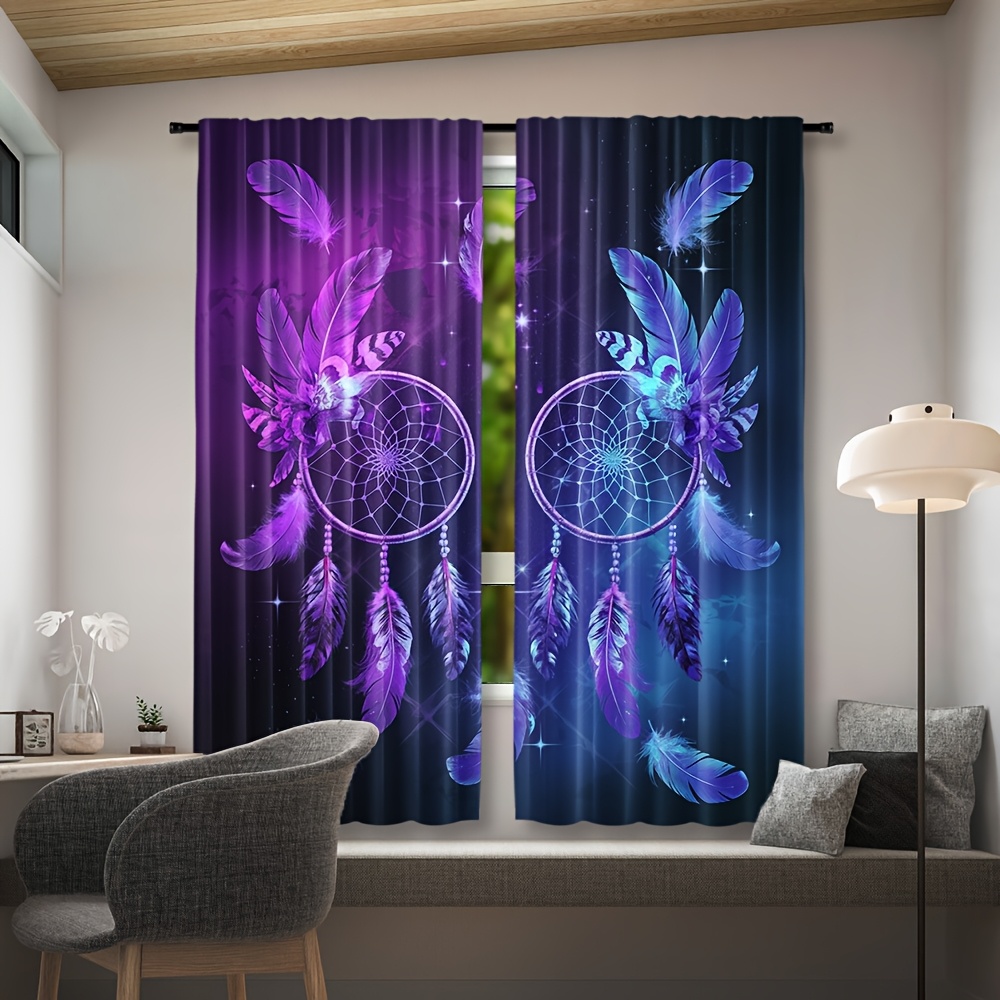 Purple Dreamcatcher Curtains F - مراجعة Interior Design Of Cafe وسعره