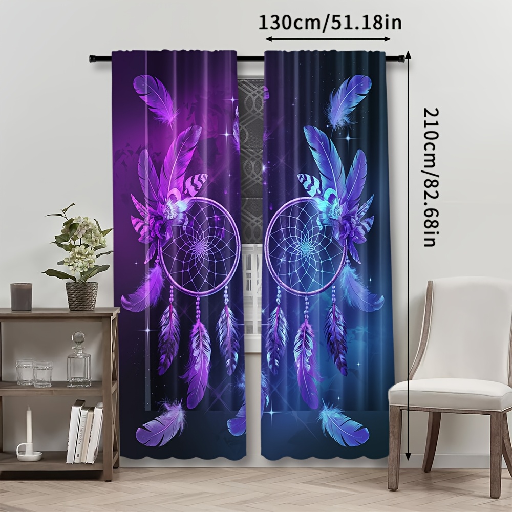 Purple Dreamcatcher Curtains F - مراجعة Interior Design Of Cafe وسعره