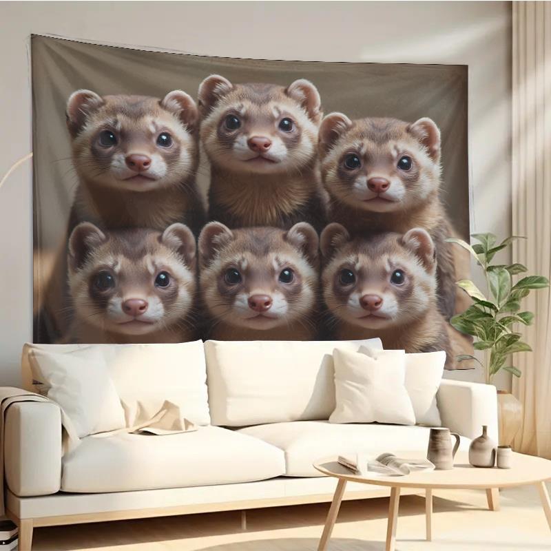 Cute Ferret Group Tapestry Wal - مراجعة Interior Design Home وسعره