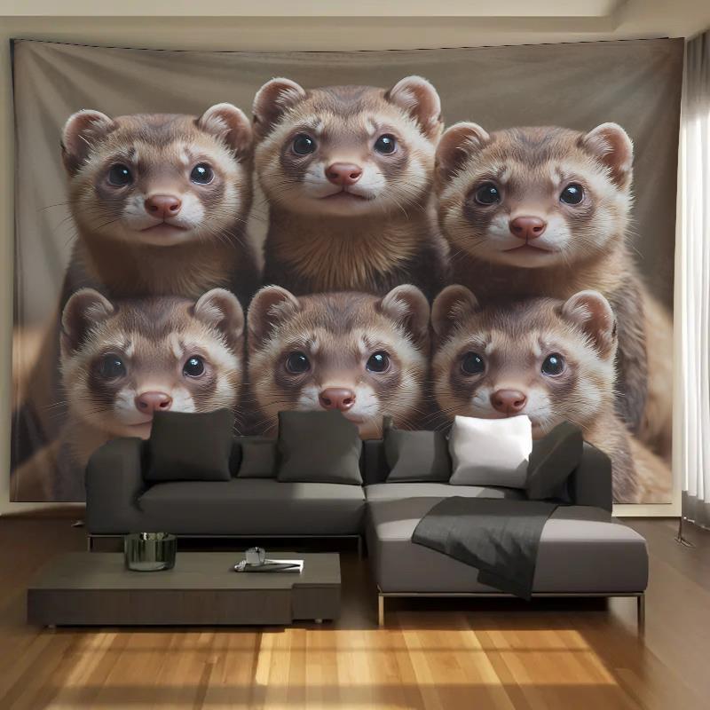 Cute Ferret Group Tapestry Wal - مراجعة Interior Design Home وسعره