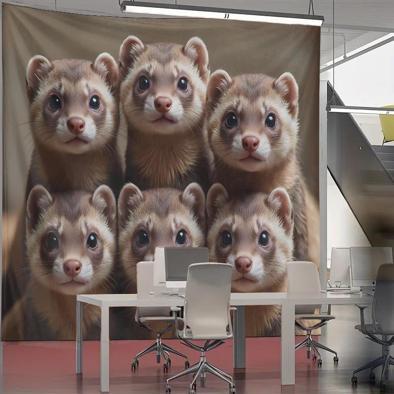 Cute Ferret Group Tapestry Wal - مراجعة Interior Design Home وسعره
