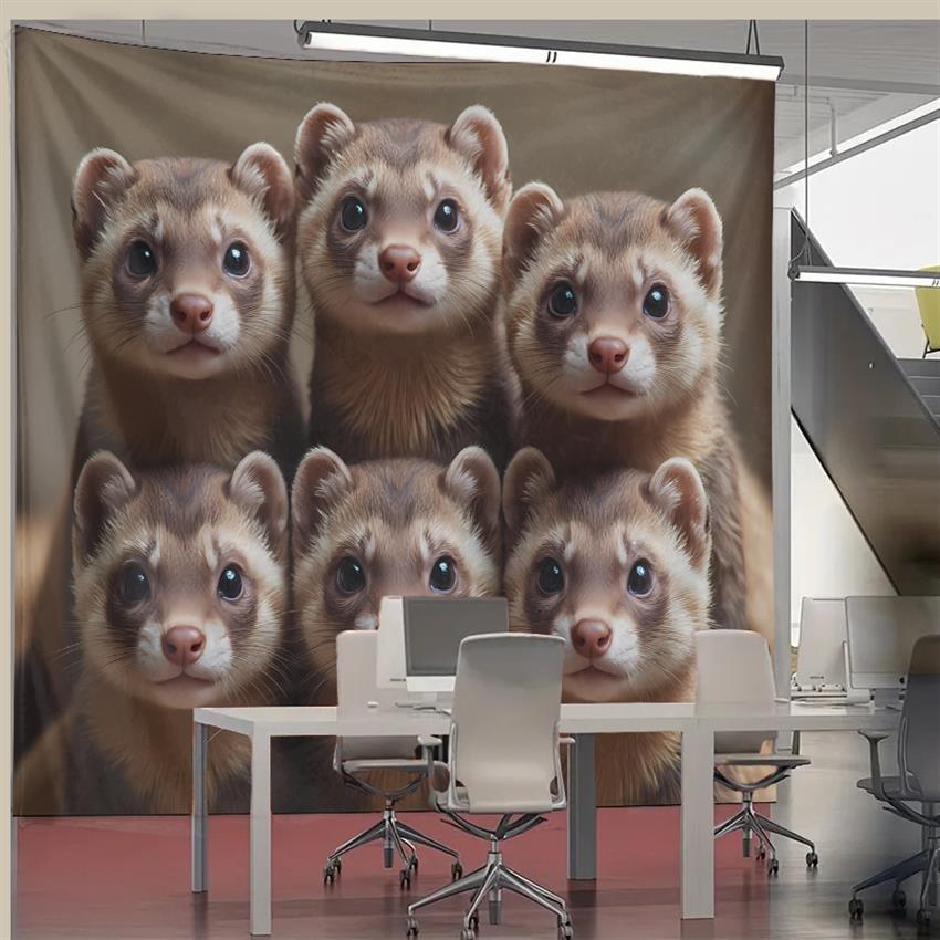 Cute Ferret Group Tapestry Wal - مراجعة Interior Design Home وسعره