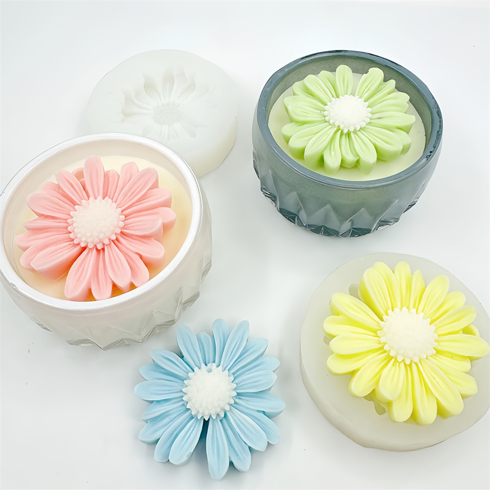 4pcs Daisy Flower Silicone Mol - مراجعة Ceramic Candle Vessel وسعره