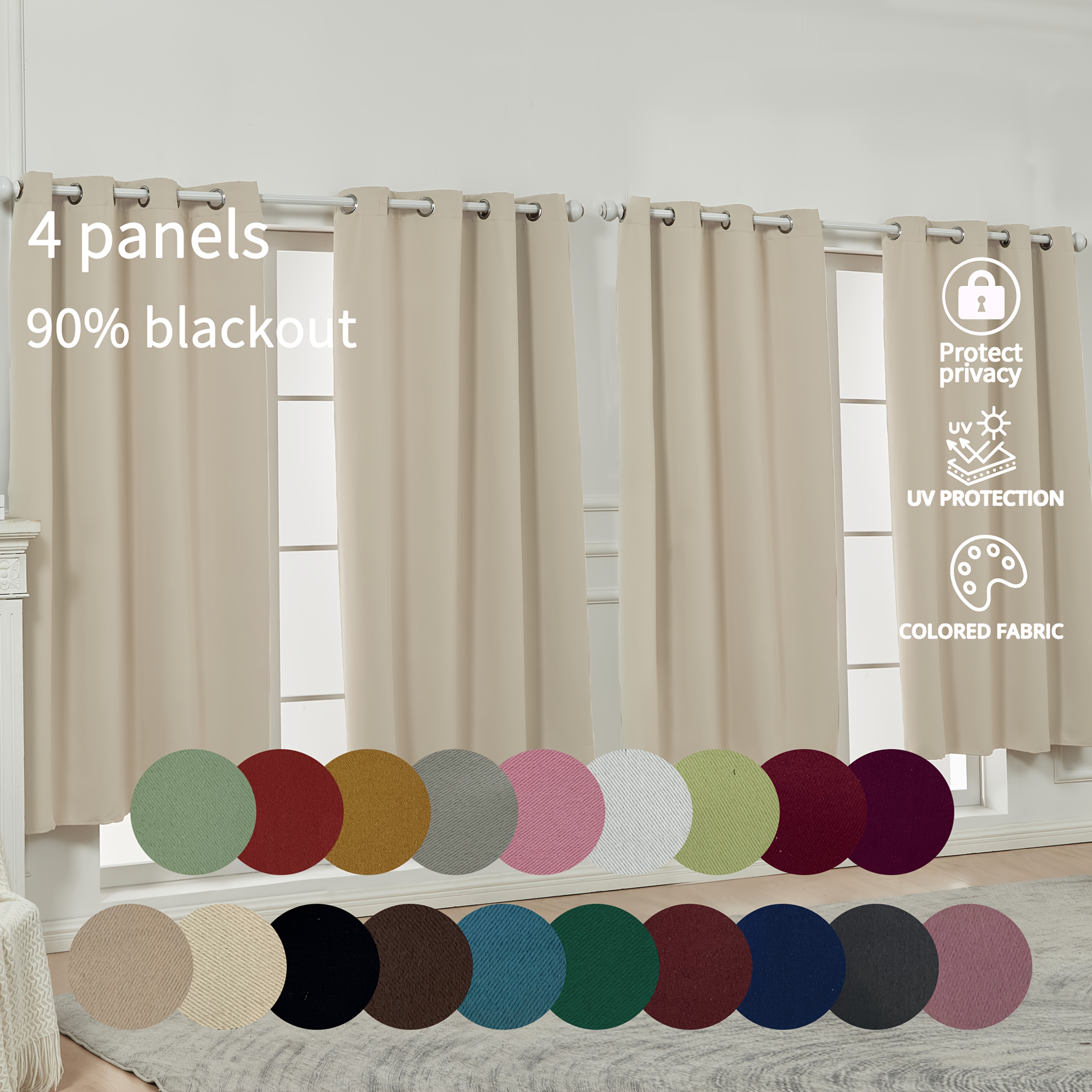 4Panel: Blackout Curtains (Eye - مراجعة Linen Curtain Eyelet وسعره