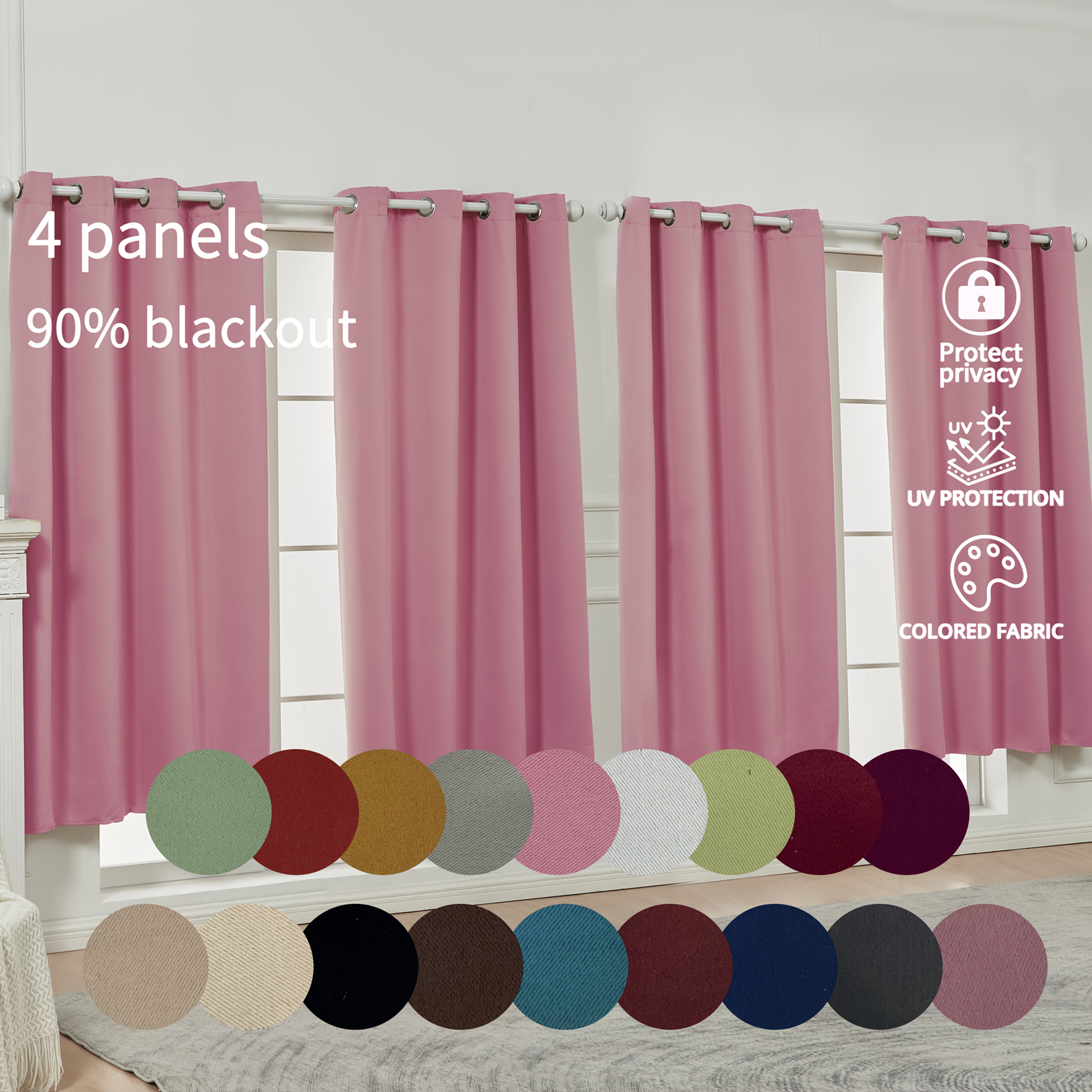 4Panel: Blackout Curtains (Eye - مراجعة Linen Curtain Eyelet وسعره