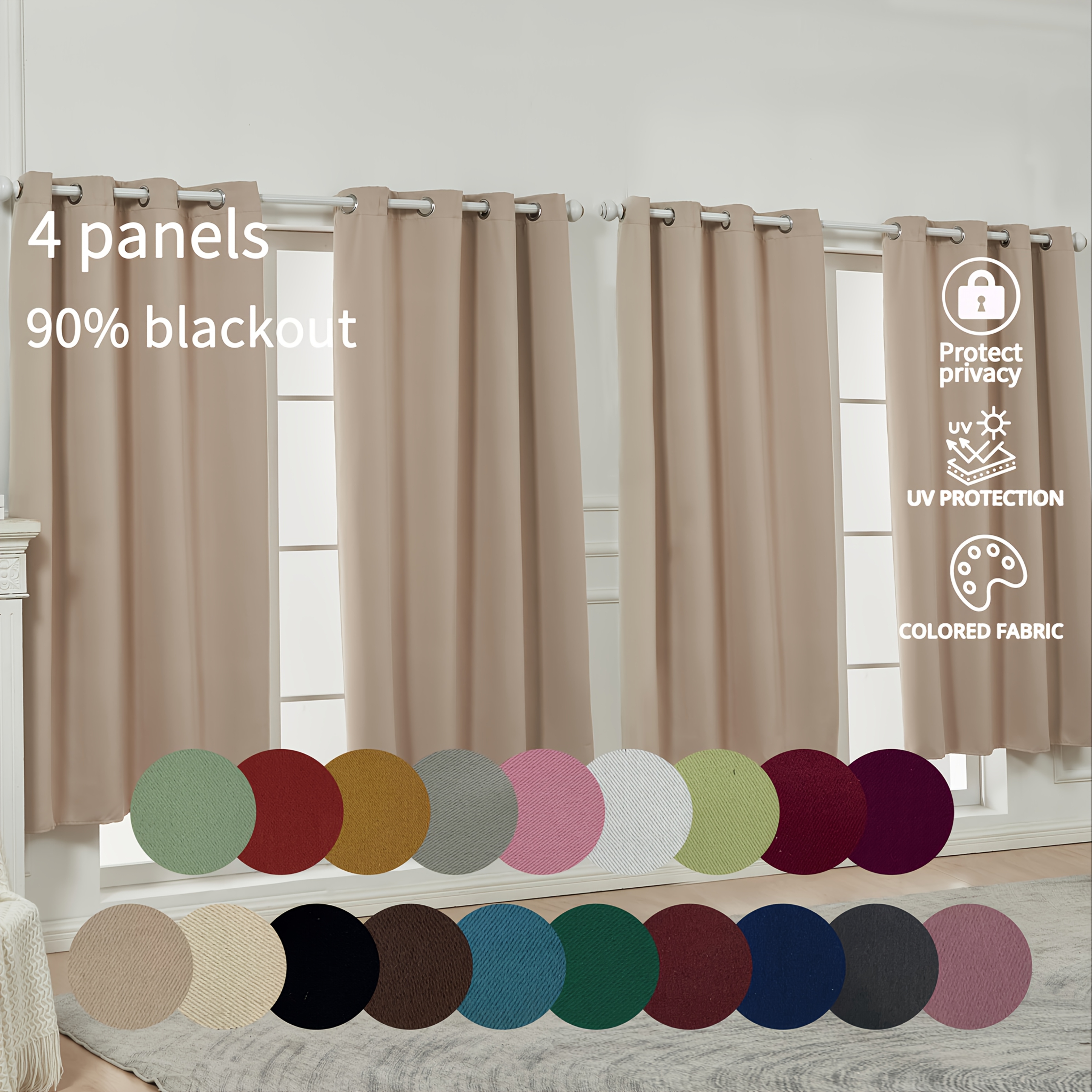 4Panel: Blackout Curtains (Eye - مراجعة Linen Curtain Eyelet وسعره