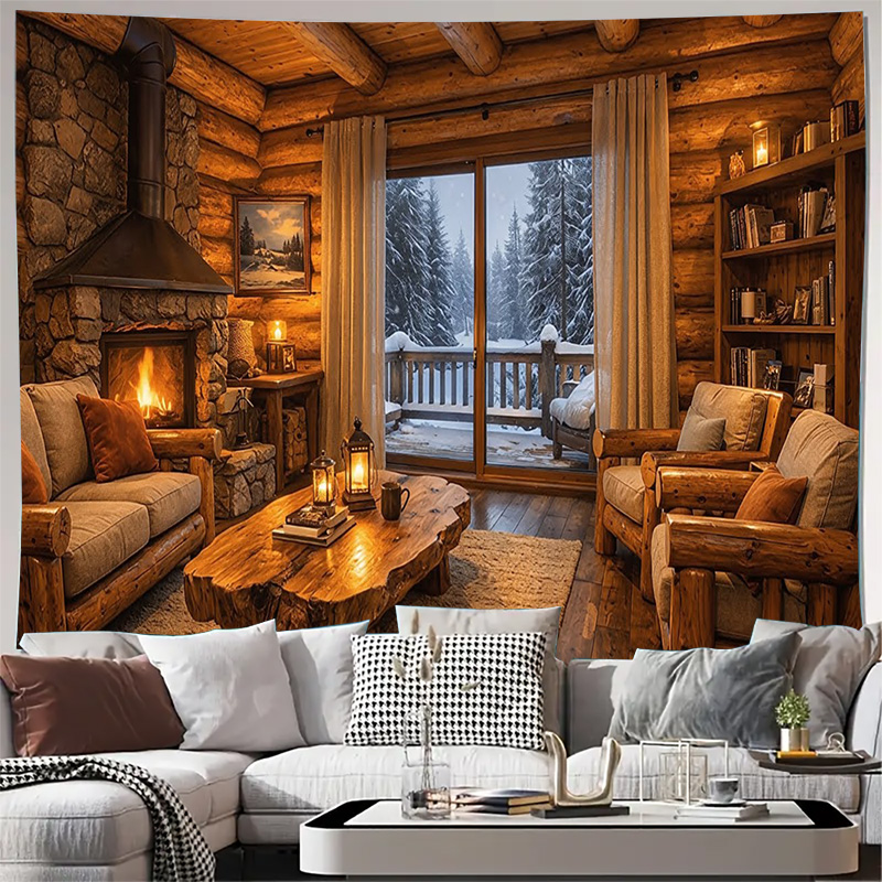 Cozy Wooden Cabin Fireplace In - مراجعة Interior Design Home وسعره