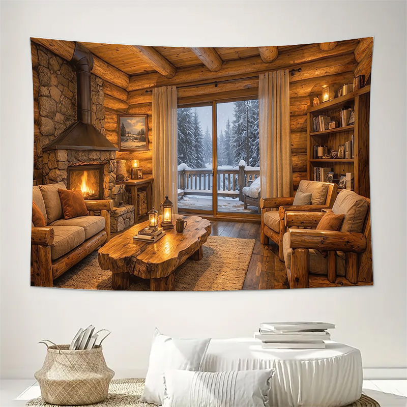 Cozy Wooden Cabin Fireplace In - مراجعة Interior Design Home وسعره
