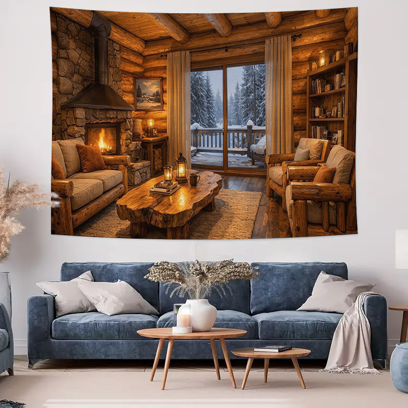 Cozy Wooden Cabin Fireplace In - مراجعة Interior Design Home وسعره