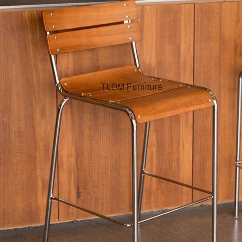 Wooden Light Luxury Bar Chairs - مراجعة Interior Design Of Cafe وسعره