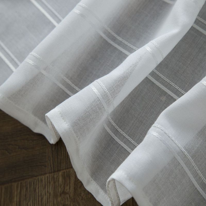Beige & White Striped Linen Eu - مراجعة Linen Curtain Eyelet وسعره