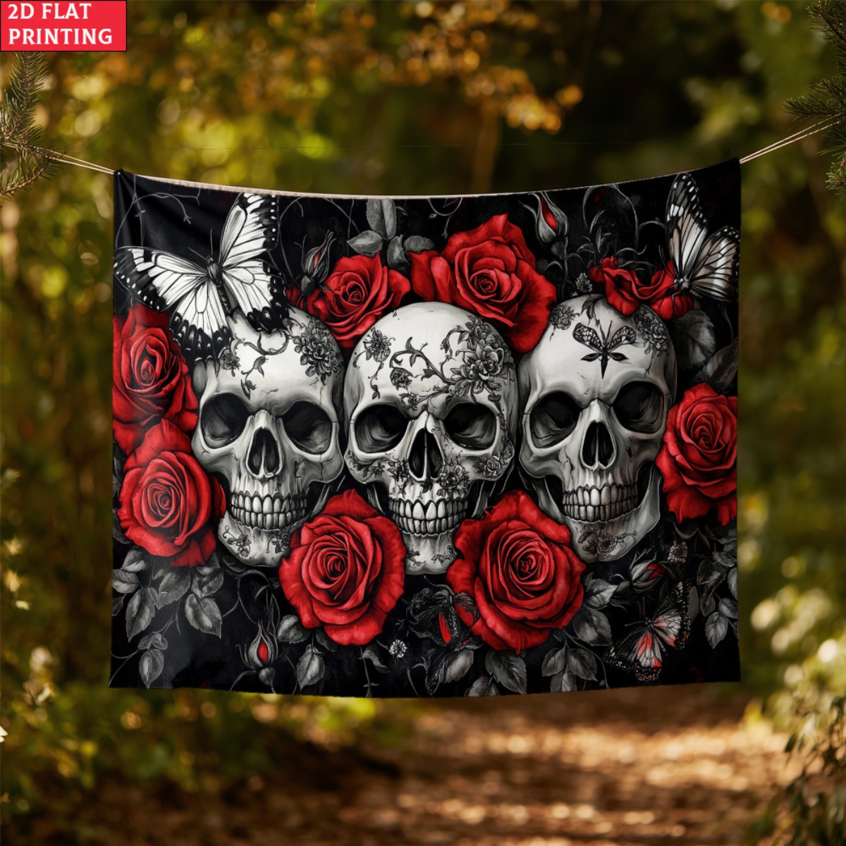 unframed Skull and Roses Gothi - مراجعة Interior Design Home وسعره
