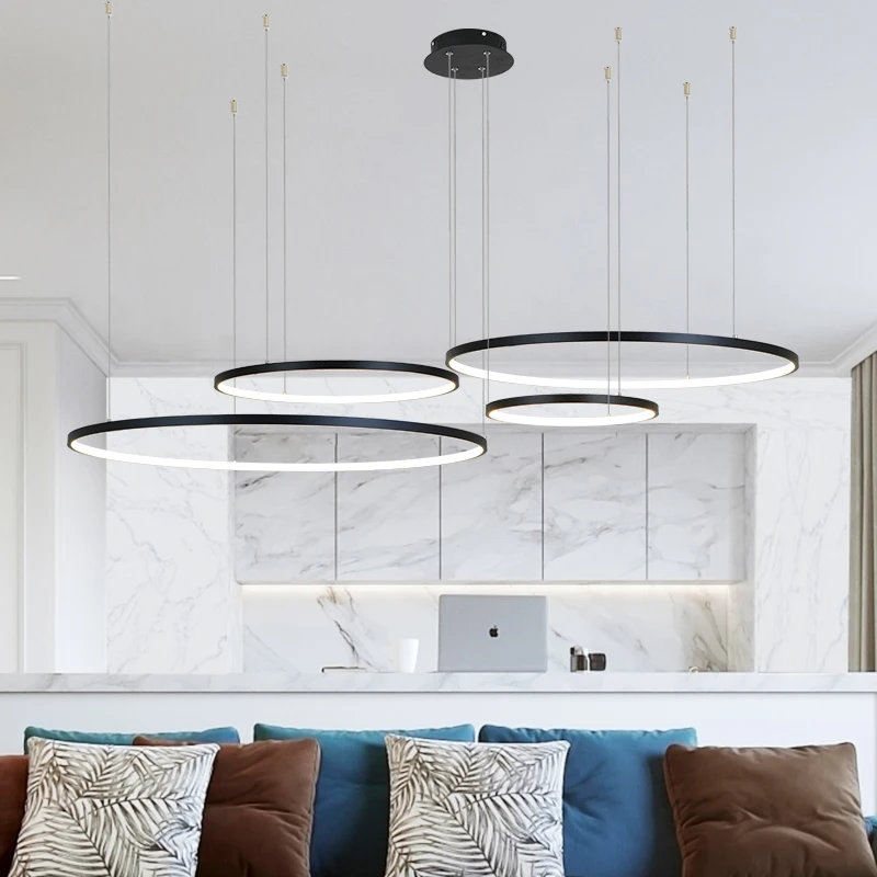 Modern Circle Rings LED Chande - مراجعة Engineering And Interior Design وسعره