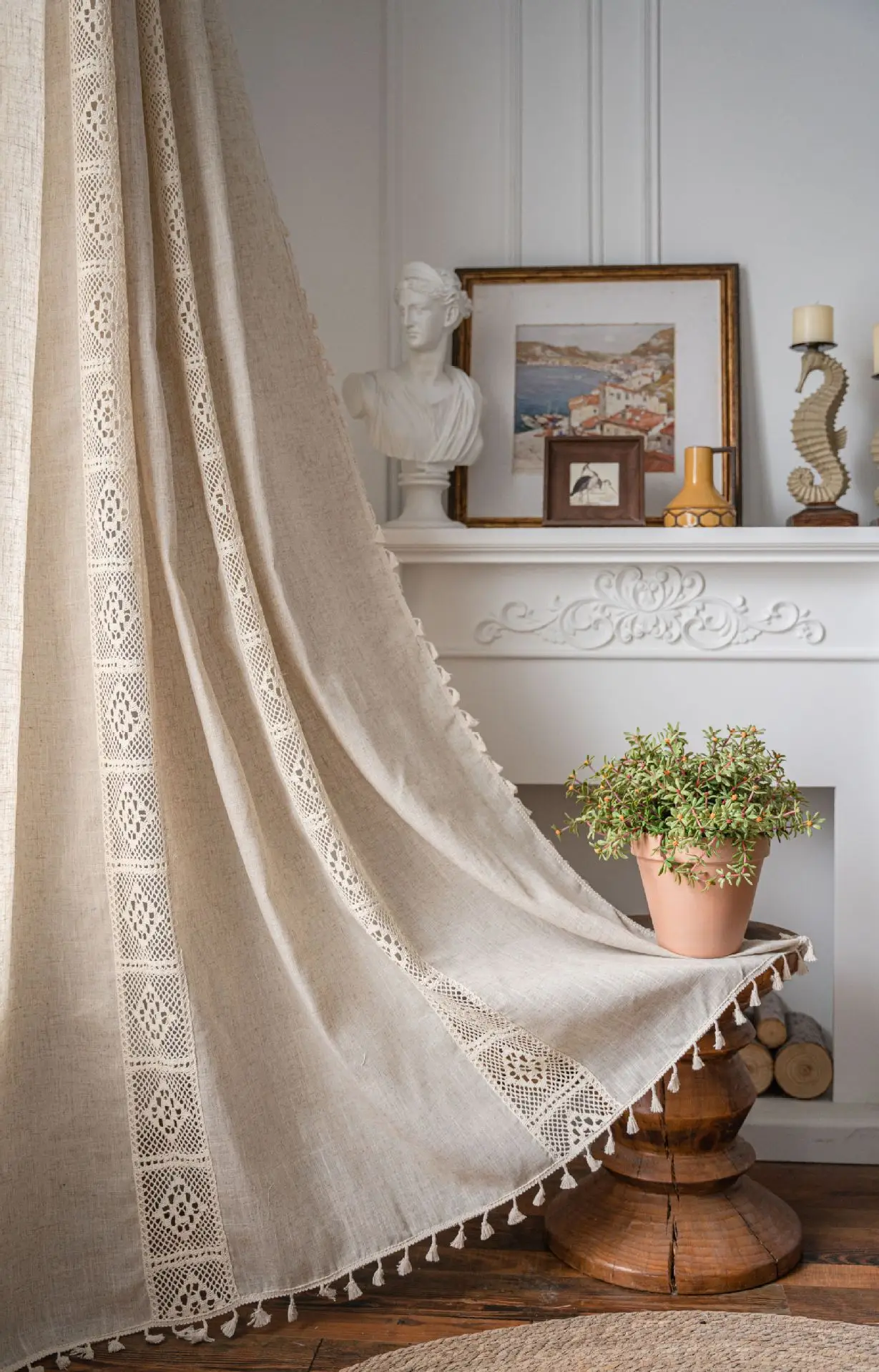 Boho Linen Semi Blackout Curta - مراجعة Linen Curtain Eyelet وسعره