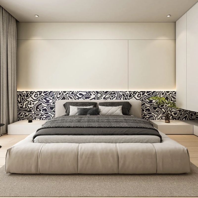 Tech Black White Graphic Wood  - مراجعة Interior Design Graphic Design وسعره