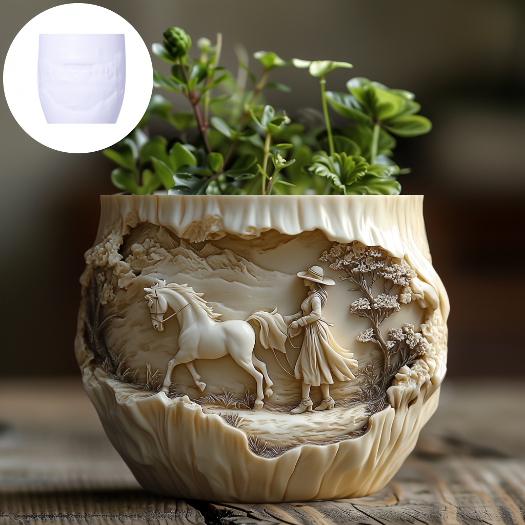 Beauty holding horse relief su - مراجعة Ceramic Candle Vessel وسعره