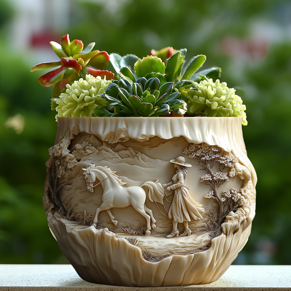 Beauty holding horse relief su - مراجعة Ceramic Candle Vessel وسعره