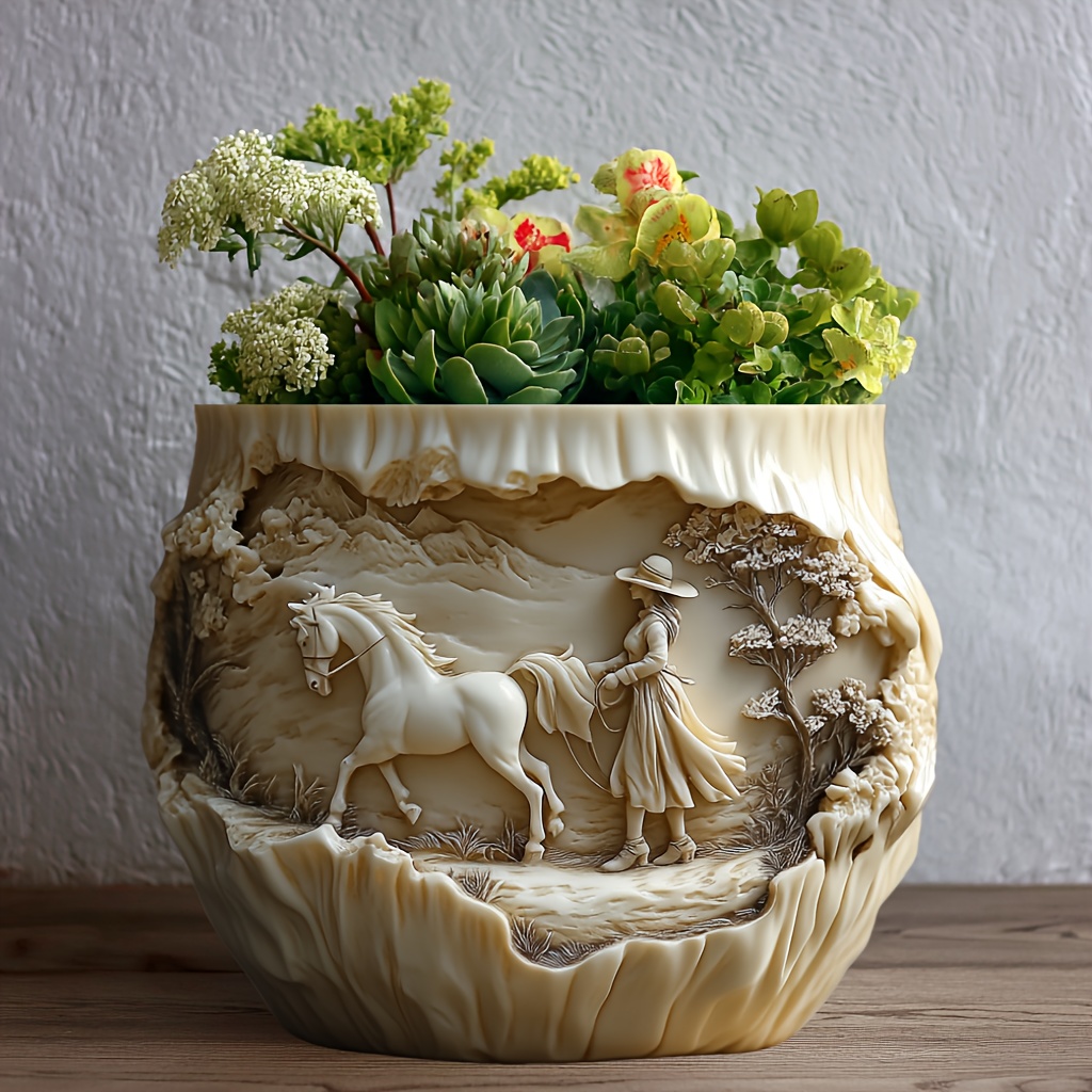 Beauty holding horse relief su - مراجعة Ceramic Candle Vessel وسعره
