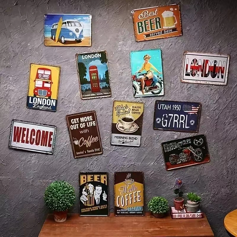 Vintage Bar Metal Signs Bathro - مراجعة Interior Designer وسعره