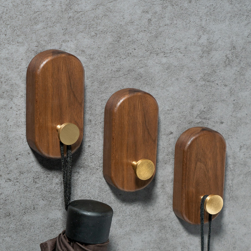 2/1pcs Walnut Wood Brass Hook  - مراجعة Interior Design Home وسعره
