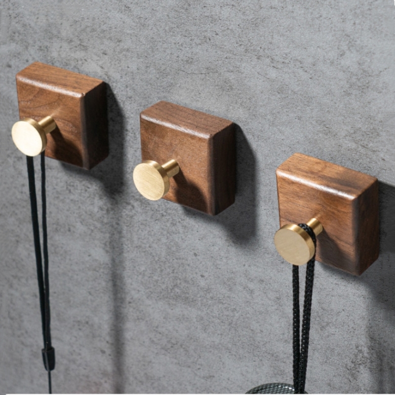 2/1pcs Walnut Wood Brass Hook  - مراجعة Interior Design Home وسعره