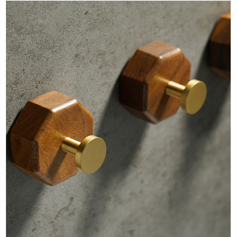 2/1pcs Walnut Wood Brass Hook  - مراجعة Interior Design Home وسعره