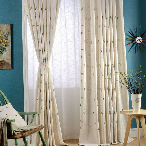 High Quality Linen Leaves Embr - مراجعة Linen Curtain Eyelet وسعره