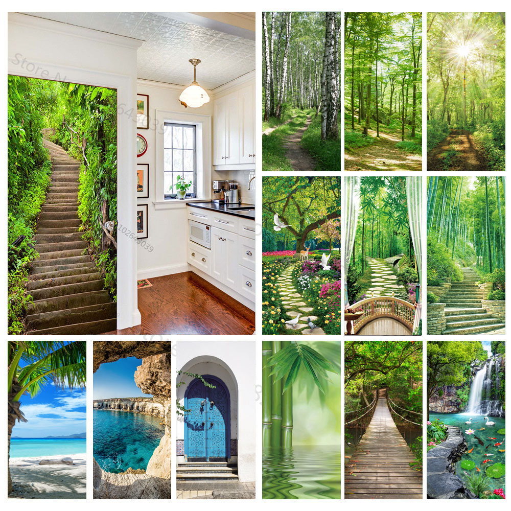 Steps Forest 3D Door Stickers  - مراجعة Interior Design Home وسعره
