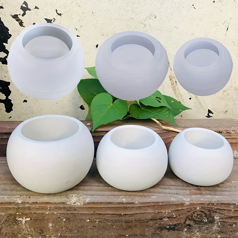 3pcs-Round Flower Pot Silicone - مراجعة Ceramic Candle Vessel وسعره
