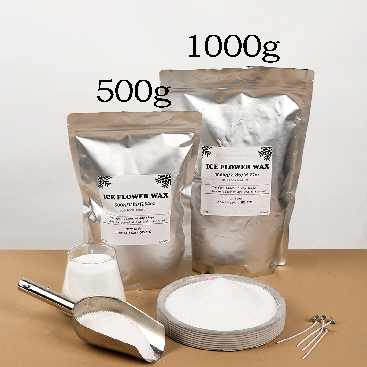 500g/1000g White Sand Wax Ice  - مراجعة Ceramic Candle Vessel وسعره