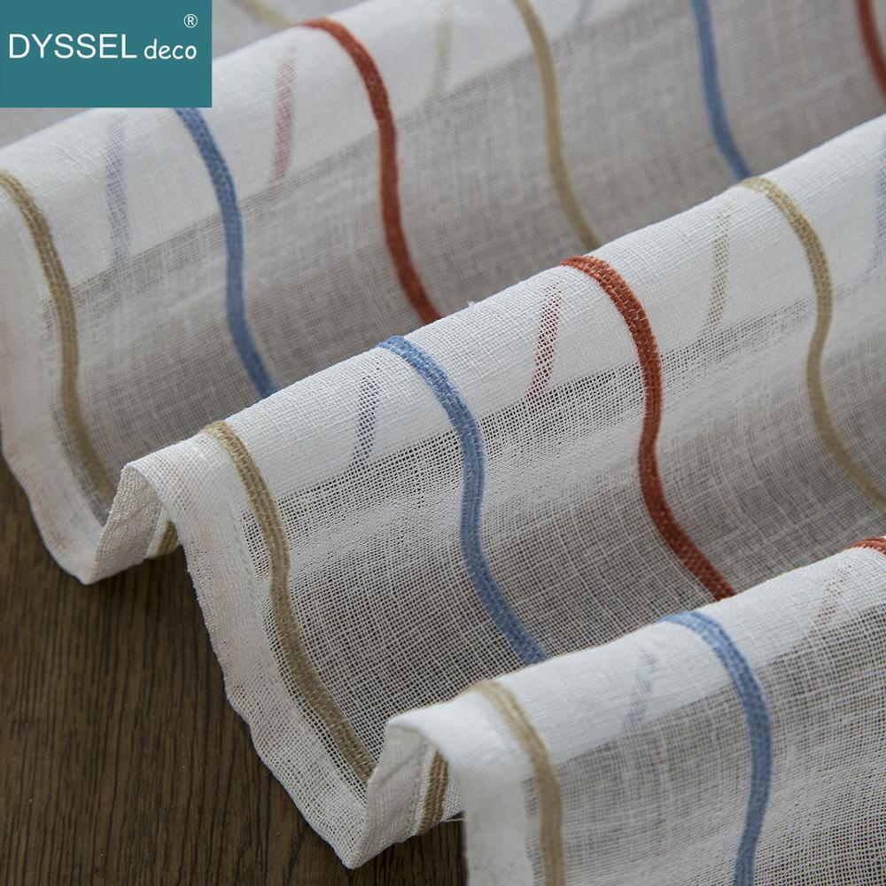 Modern White Striped Linen She - مراجعة Linen Curtain Eyelet وسعره