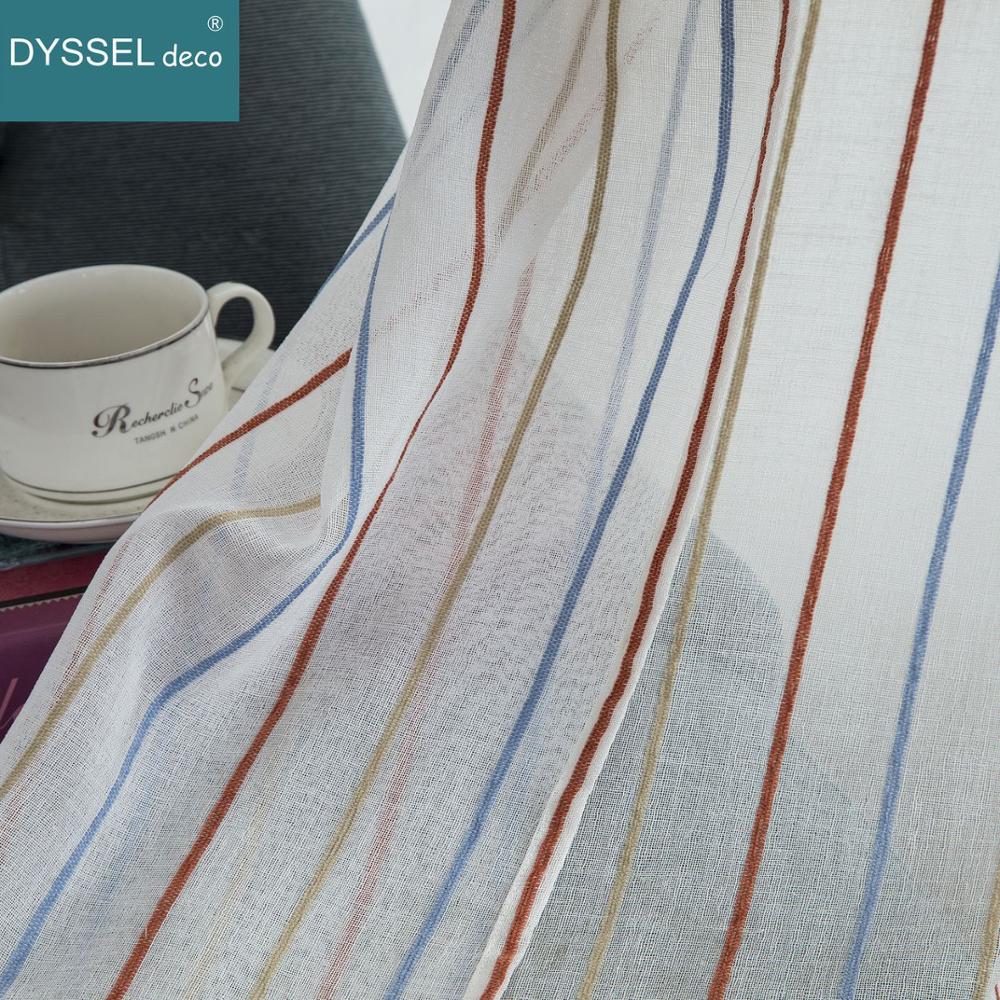 Modern White Striped Linen She - مراجعة Linen Curtain Eyelet وسعره