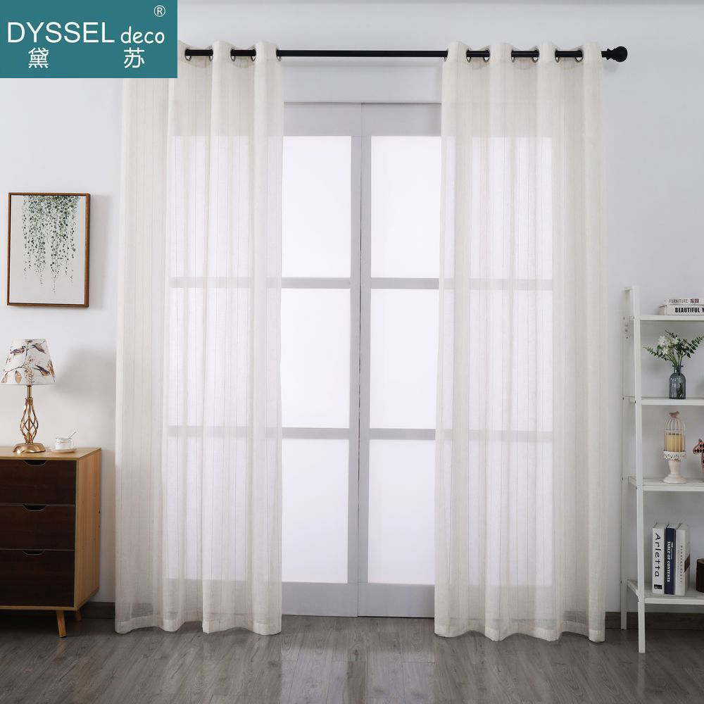 Elegant Natural Linen Stripe S - مراجعة Linen Curtain Eyelet وسعره