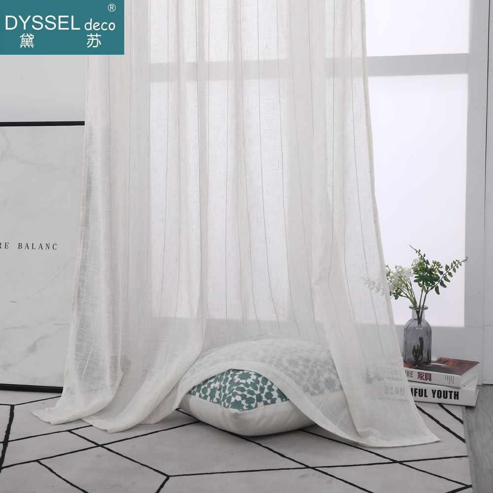 Elegant Natural Linen Stripe S - مراجعة Linen Curtain Eyelet وسعره