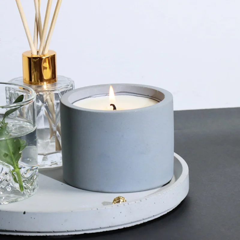 3 Sizes Round Cement Concrete  - مراجعة Ceramic Candle Vessel وسعره