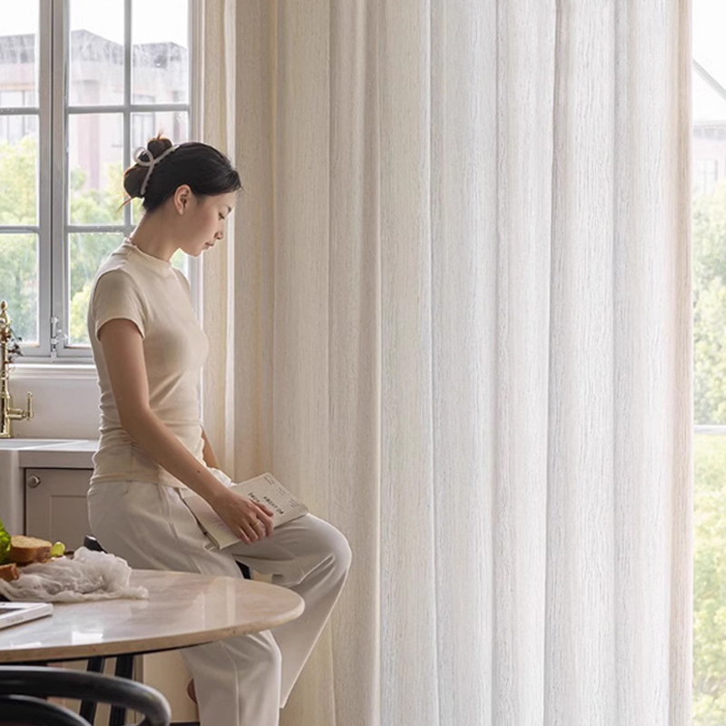 Custom Size Jacquard Linen Sem - مراجعة Linen Curtain Eyelet وسعره